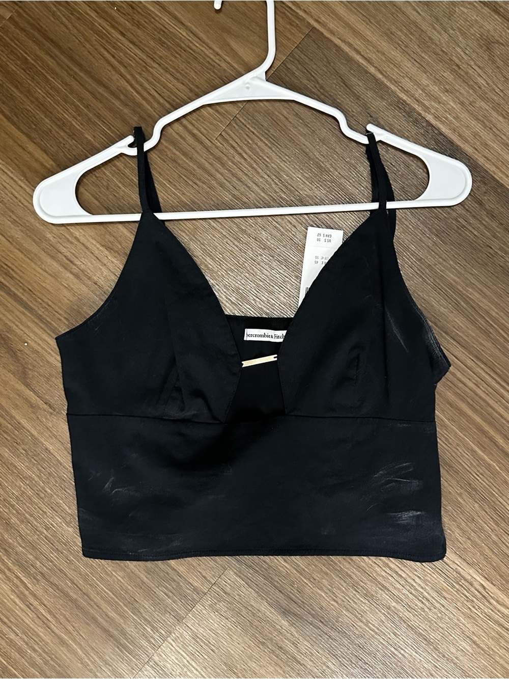 Abercrombie & Fitch Black Cropped V-Neck Tank Top